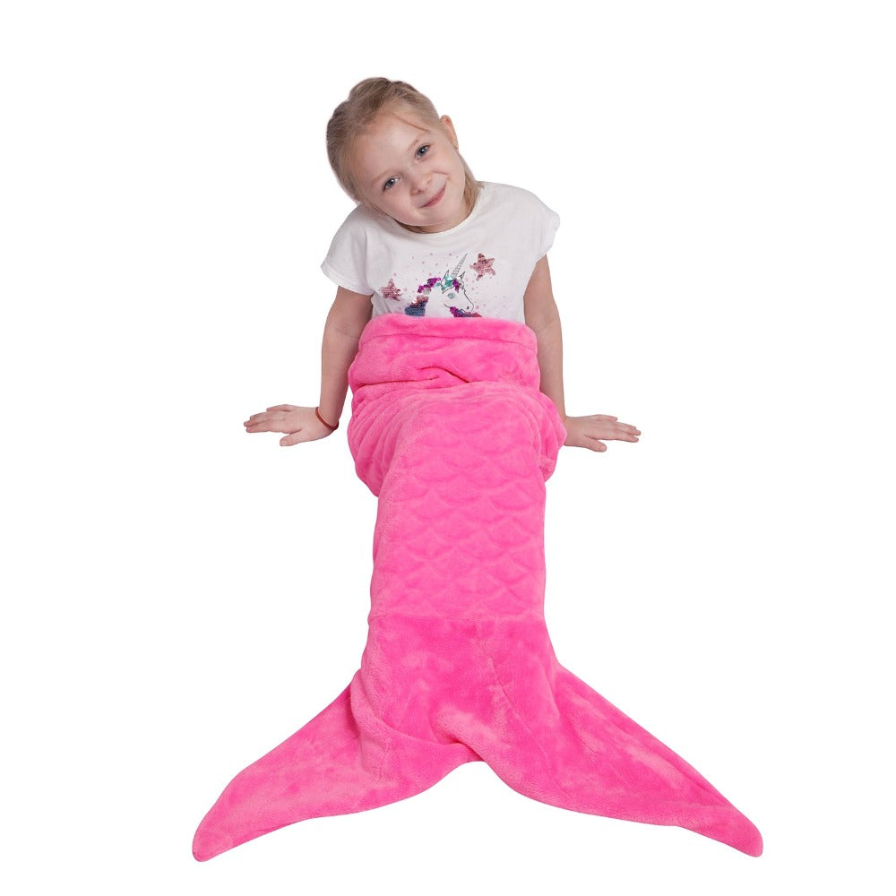 Rainbow Mermaid Foil Blue Tail Blanket for Kids Softan SOFTAN