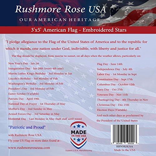 Rushmore Rose Usa American Flag Made In Usa Premium 3x5 Us Flags E Onlineamericanstore 0774