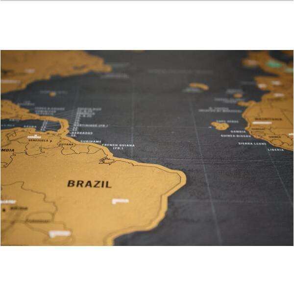 1Piece In Stock Deluxe Scratch Map / Deluxe Scratch World Map 82.5 x 59.5cm Black Map Scratch