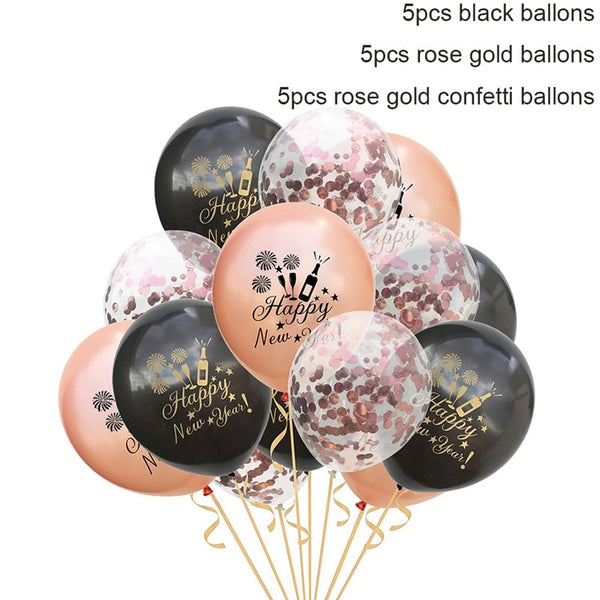 Fonkelnieuw 15pcs 2019 Happy New Year Balloon Confetti Christmas Balloons Set EJ-31
