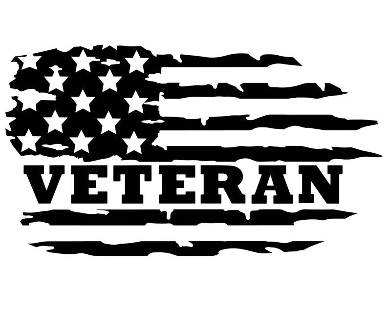 Download Custom Distressed American Flag Veteran Decal, Military ...