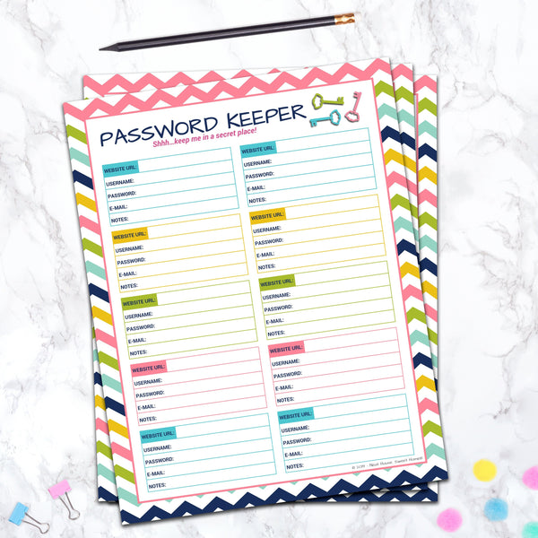 Editable Password Keeper • Password Log Template – The Neat & Sweet Shop™