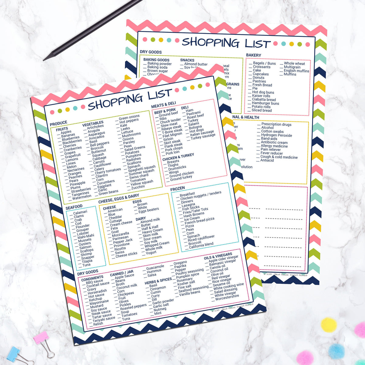 Shopping List Template - Grocery Store Checklist - Neat ...