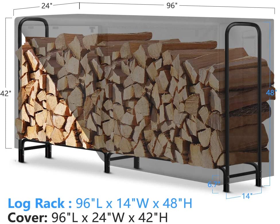 MinWadil 30” Firewood Rack Firewood Holder with Side