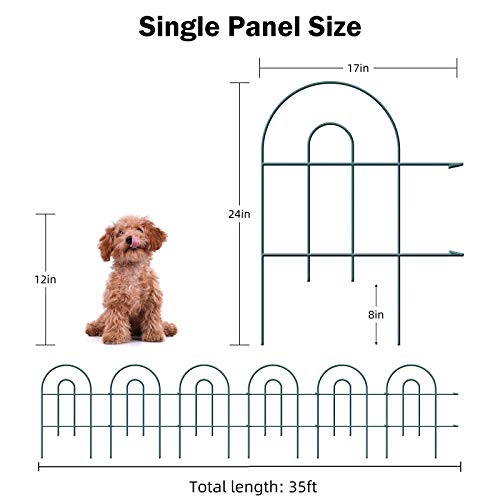 AMAGABELI GARDEN & HOME Amagabeli 2 Pack Decorative Garden Fence Border  36in(L)x44in(H) Animal Barrier Dogs Rustproof Landscape Wrought Iron  Fencing