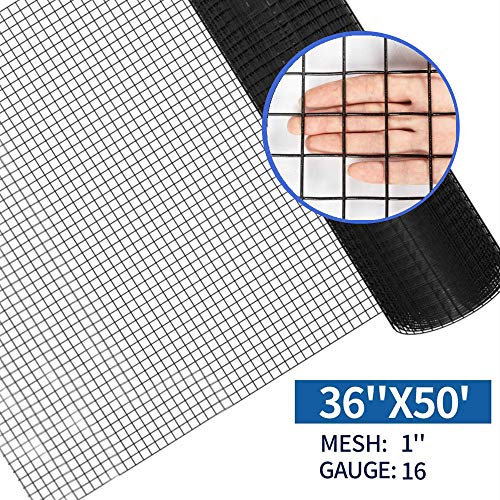 Amagabeli 36inch x 50ft Hardware Cloth 1 inch Square 16 Gauge Black BG