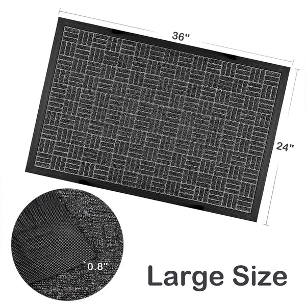 Large Outdoor Doormat Rubber Shoes Scraper 24 X 36 Amagabeli