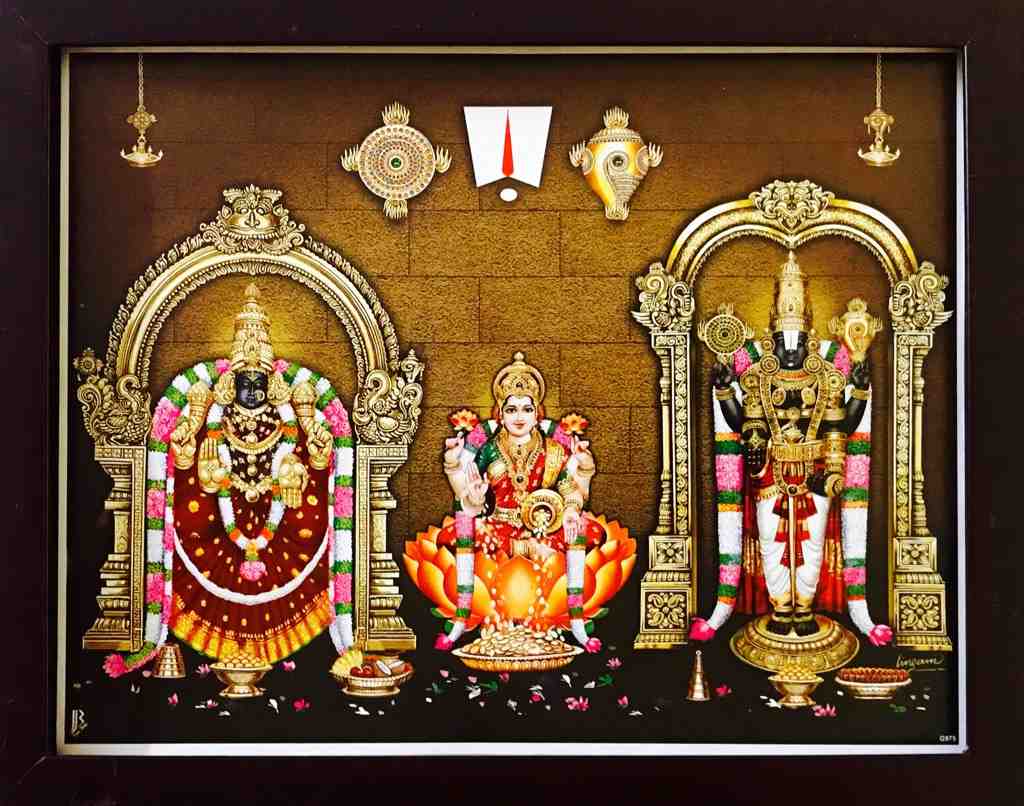 Lord Balaji with Padmavathi thayar and Mahalakashmi- Frame ...