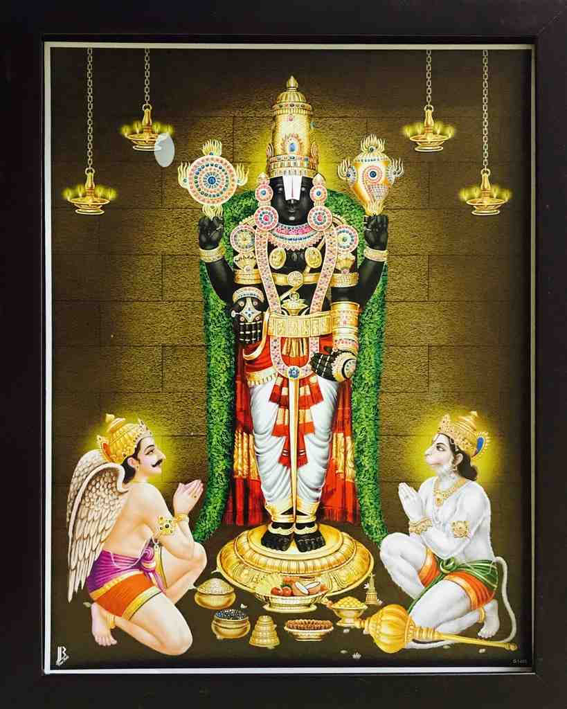 Thirupathi Balaji with Hanuman and Garudan – haristore.com