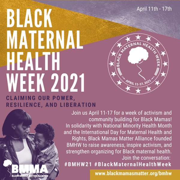 Informaatiota Black Maternal Health Week 2021 -tapahtumasta