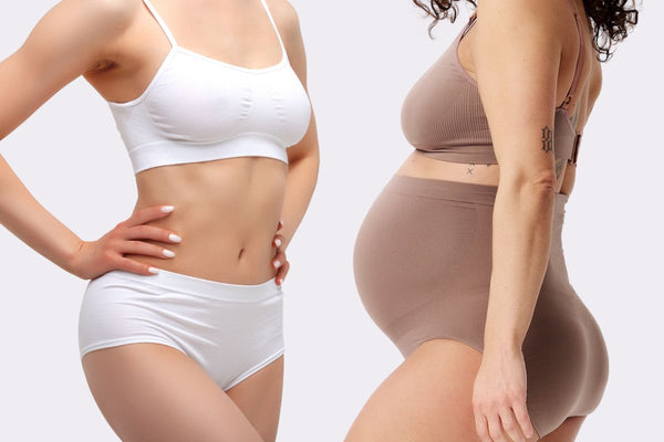 comparison between a maternity underwear and a regular underwear