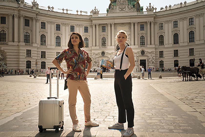Image of Mila Kunis & Kate McKinnon in a scene from The Spy Who Dumped Me