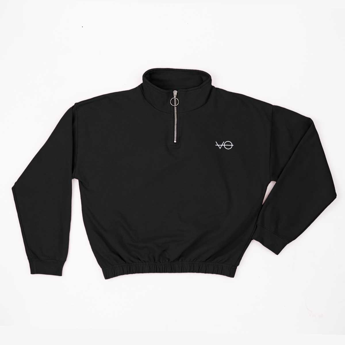 VO Embroidered 1/4 Zip Crop Sweatshirt product