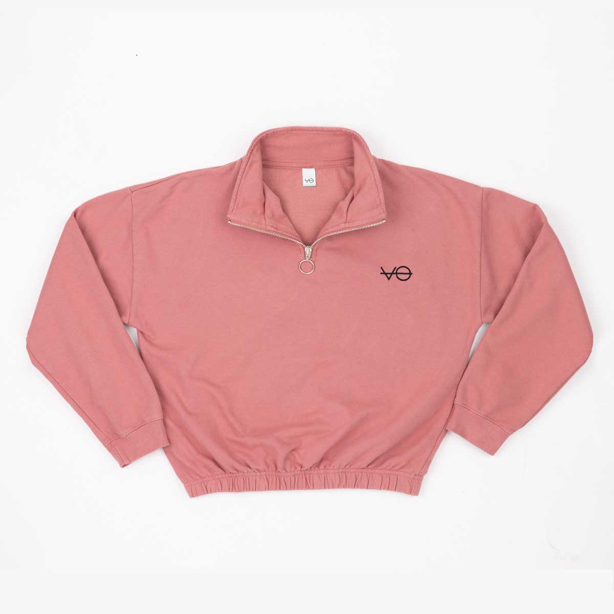 VO Embroidered 1/4 Zip Crop Sweatshirt product