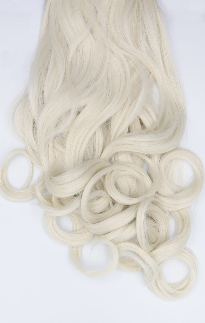 Bleach Blonde 20 Synthetic Curly Hair Extensions Clip In Piece Dion
