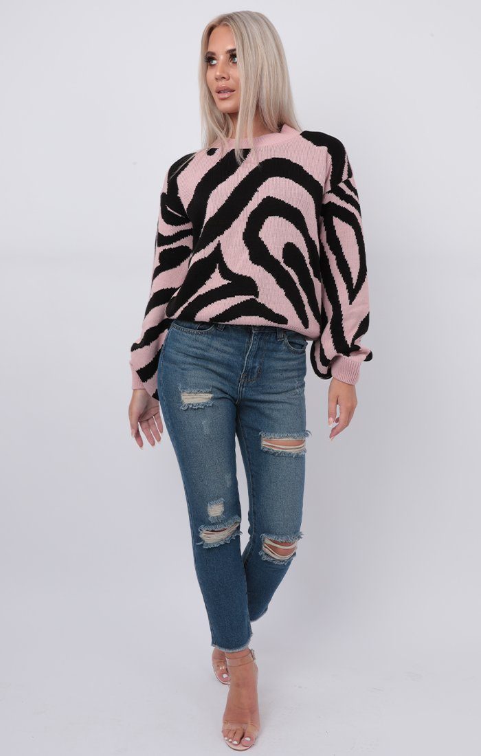 zebra pattern jumper