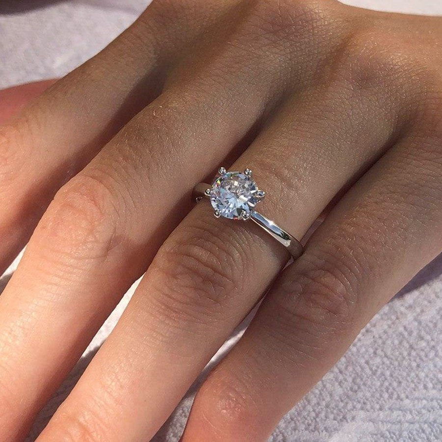 Simple Engagement Moissanite Ring