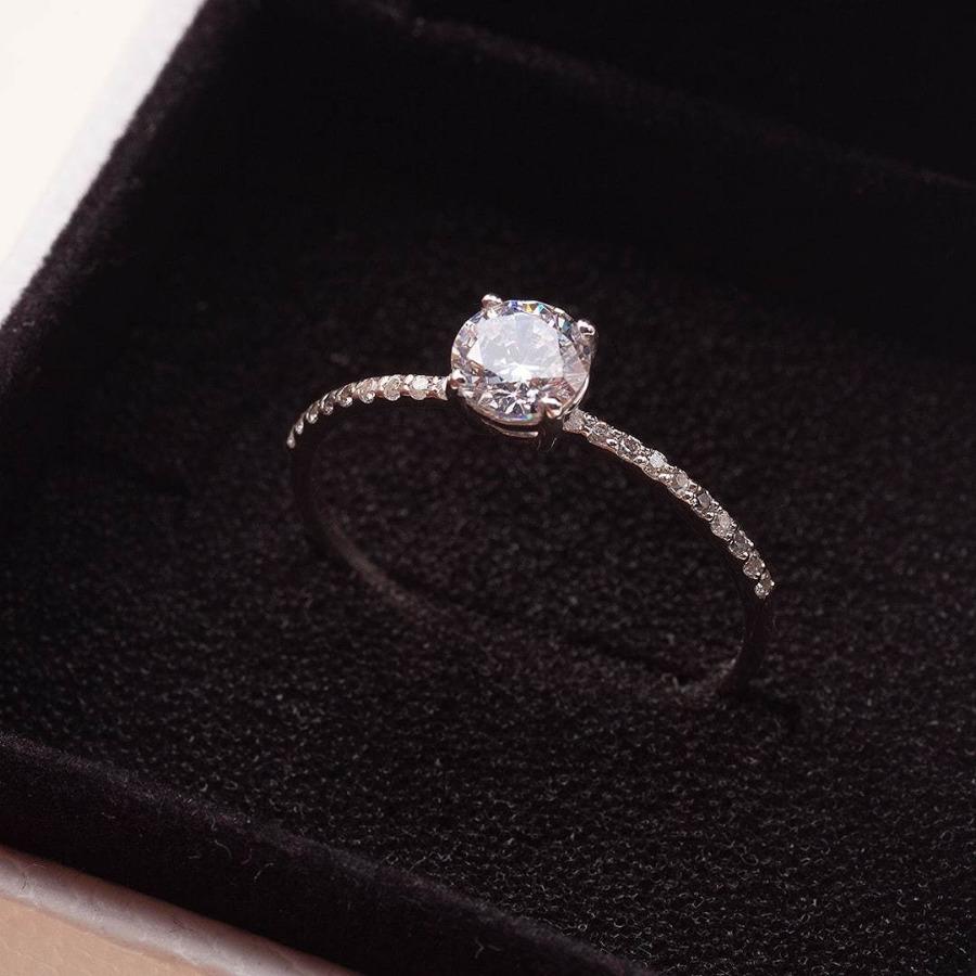 Engagement Ring with Half Moon Diamond – ARTEMER