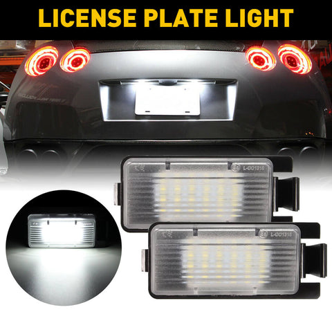 NSLUMO Q60 Q50 LED License Plate Light Bulbs OEM Replacement Number Plate  Bulb for Infiniti Q50 Q60 QX30 QX50 Xenon White 18SMD Car Led Tail Tag Lamp