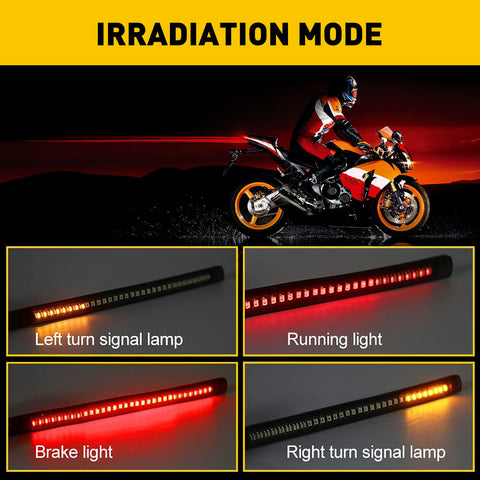 Universal Motorcycle LED Strip Lights with Tail Brake Stop Turn Signal —  AUXITO