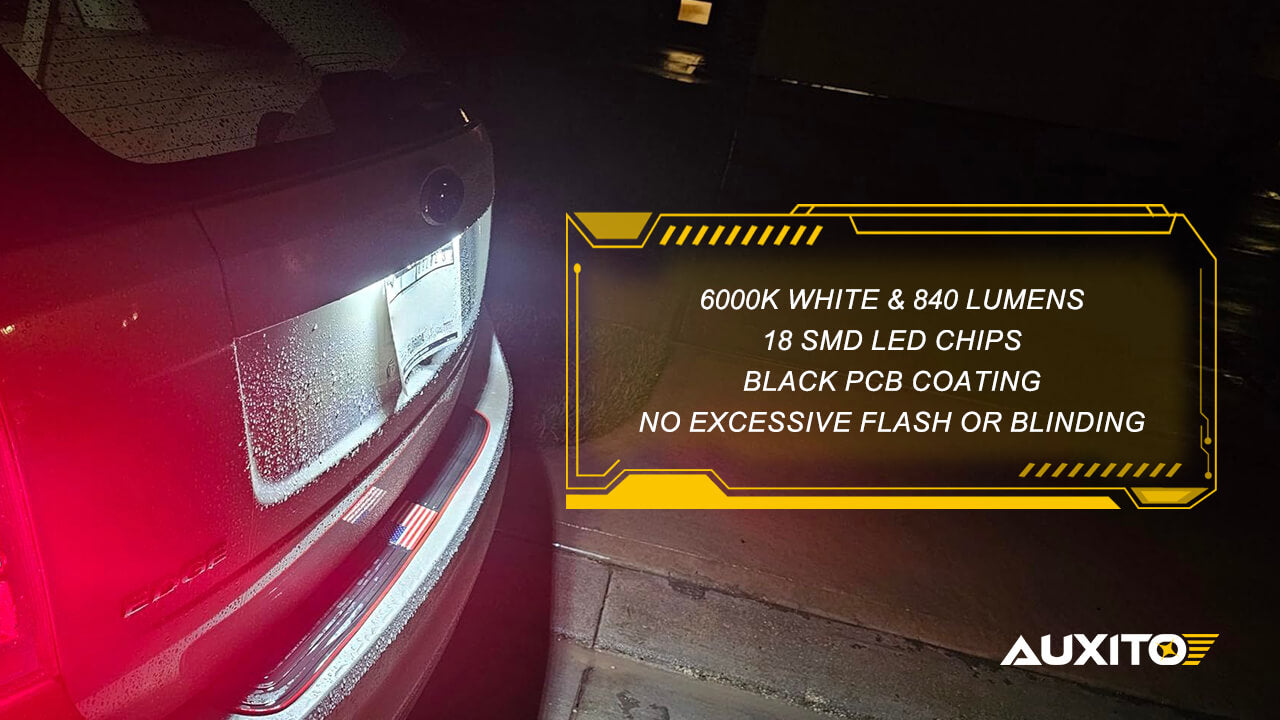 License plate light LED conversion and dimming