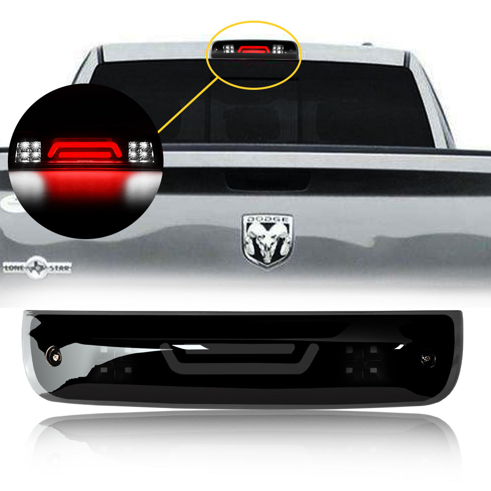 For 09-18 Dodge Ram 1500 2500 3500 3rd LED Brake Light (Black+ Smoke Lens)  — AUXITO