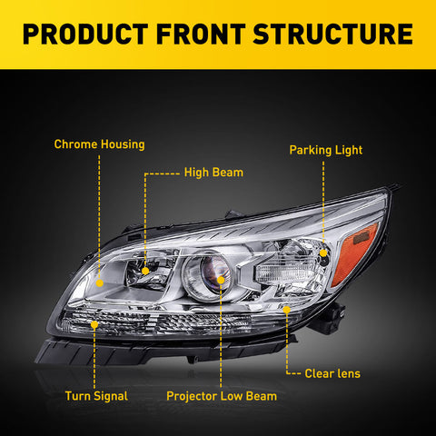 2013-2015 Chevrolet Malibu/ 2016 Malibu Limited Clear Lens