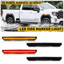 Smoked LED Side Marker Light For 2020-2023 GMC Sierra 2500HD 3500HD, Front Amber & Rear Red