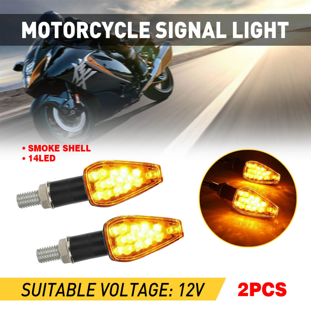 12V Motorcycle LED Turn Signals Yellow Front Rear Turn Blinker —