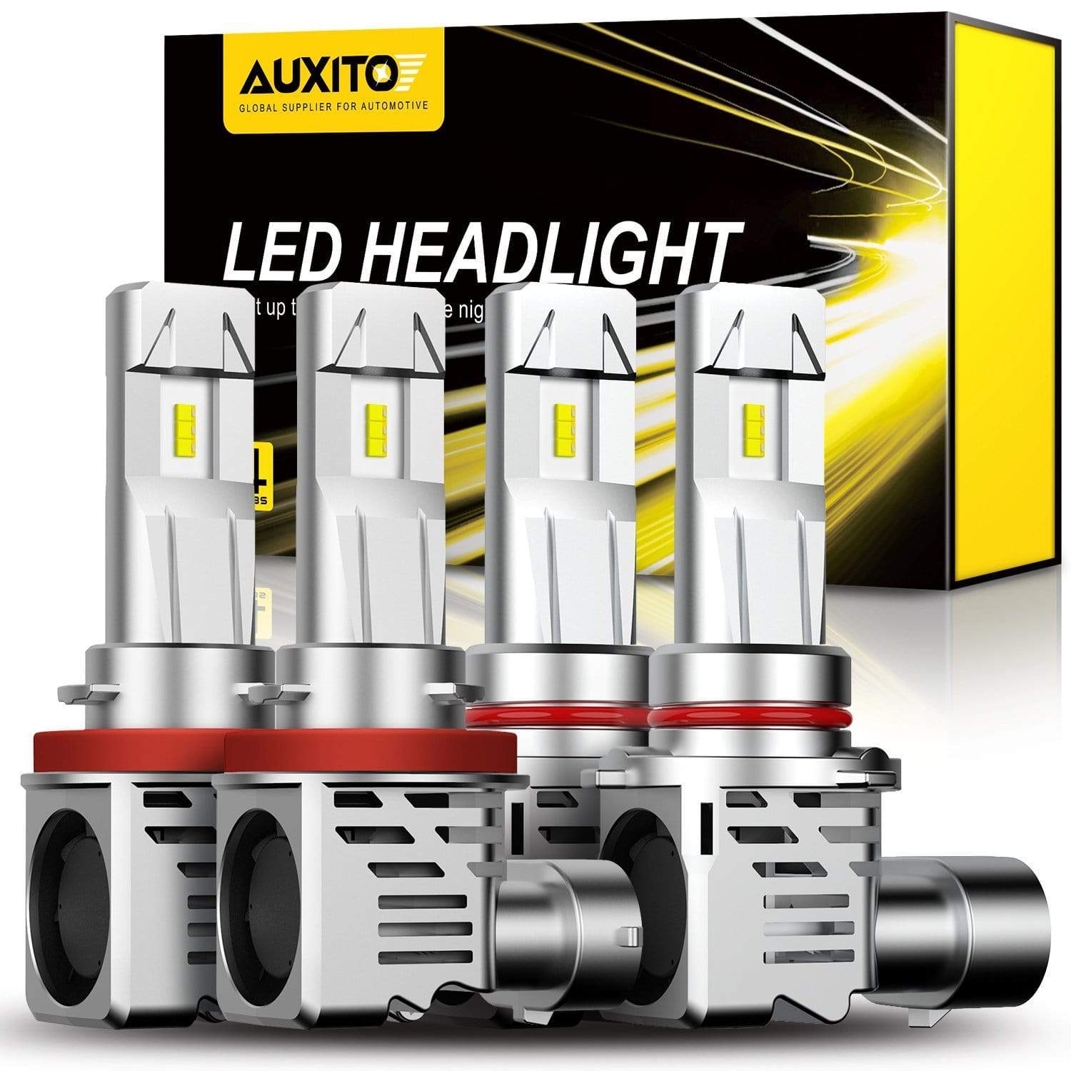 H11 LED Bulb Headlight Forward Lighting 400% Brighter, Mini Size, 80W  16,000LM Per Pair, CanBus Ready, Beam Adjustable Lamp — AUXITO