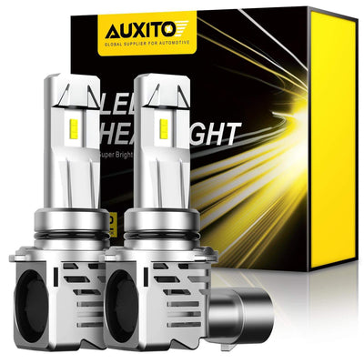 9006/HB4 LED Headlight Bulb Forward High Beam and Low Beam 15000LM Per Set,  Mini Size HB4 Wireless, AUXITO