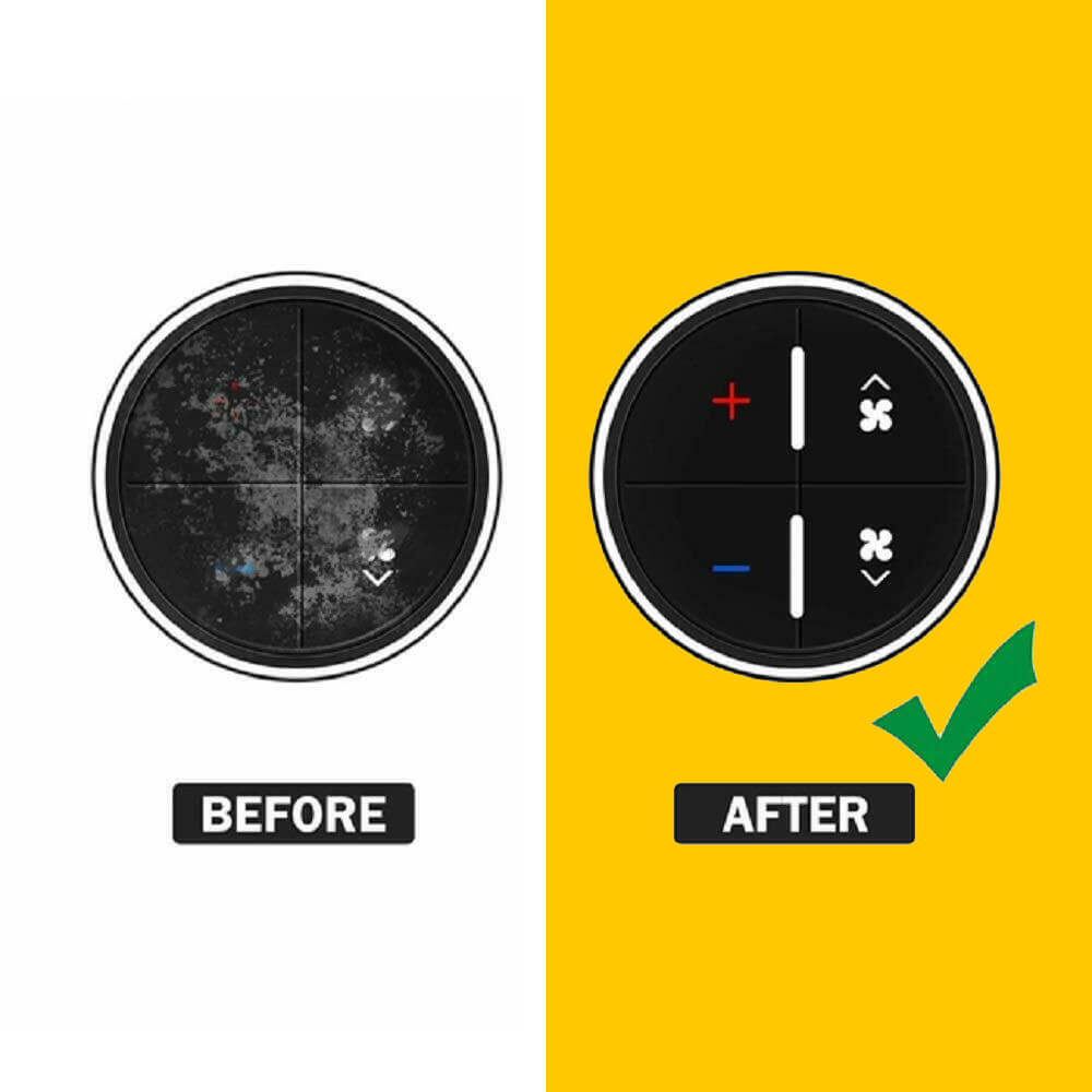 AC/Radio Dash Button Repair Kit, Fixing Ruined Faded Buttons Sticker Fits Chevrolet Models