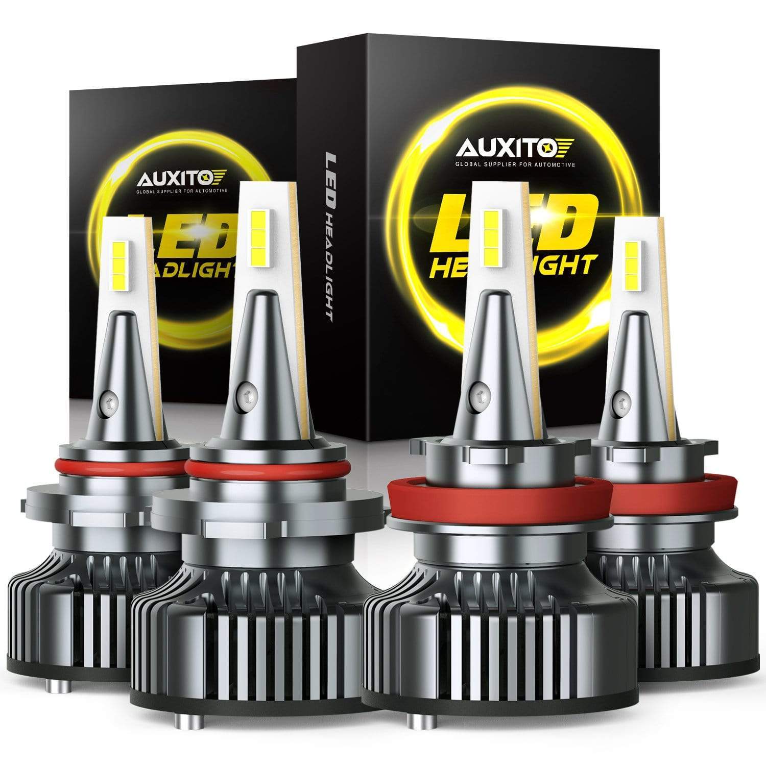 AUXITO 9005 HB3 High Beam and H11 Low Beam LED Bulbs Combo Kit, 400% Times  Brighter, 6500K White, AUXITO