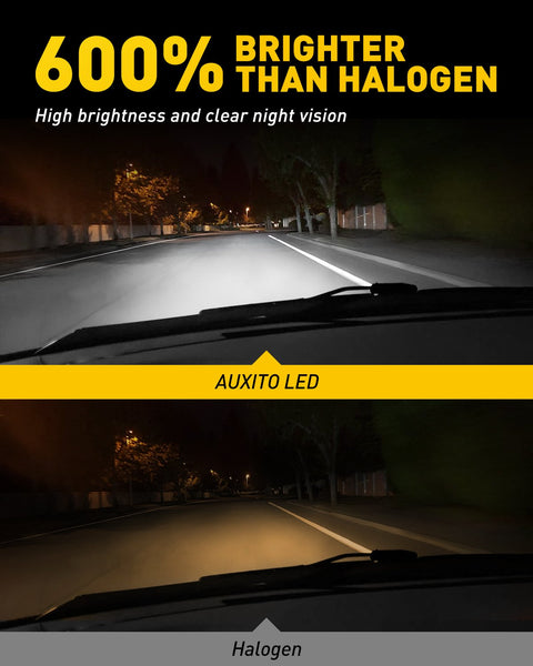 9012 LED Bulb Hir2 Bulbs Adjustment Beam 100W 20000lm Per Set 600% Brighter 6000K Cool White — AUXITO