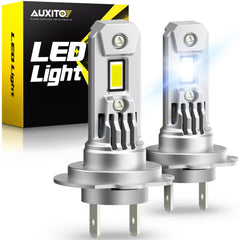 AUXITO 9012 HIR2 LED Bulbs, 20000 Lumens 6500K Cool White, Mini Size  Wireless Plug and Play Halogen Replacement Light Kit, Pack of 2