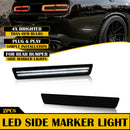 For 15-22 Dodge Challenger Front & Rear Bumper LED Side Marker Light, Smoke Len