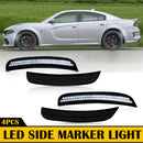 For 15-22 Dodge Charger Front & Rear LED Side Marker Lights (Red/Yellow/White)