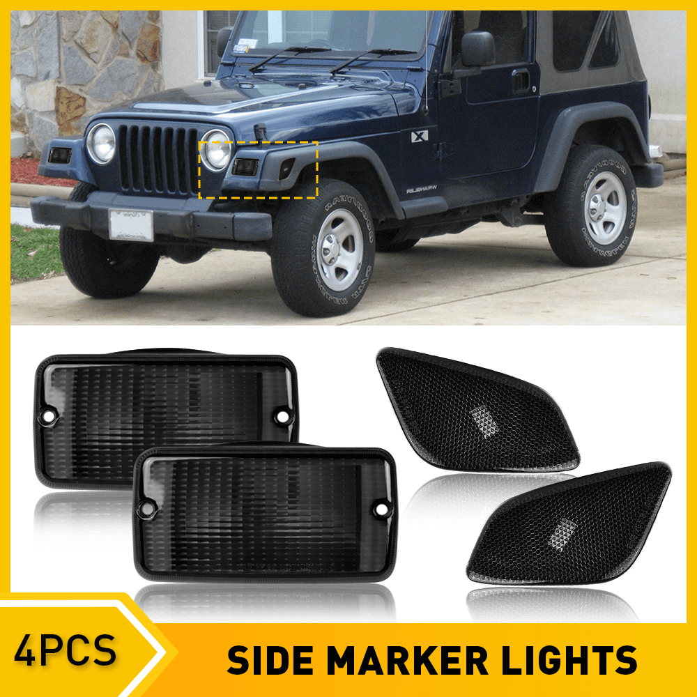 For 1997-2006 Jeep Wrangler TJ Front Bumper Turn Signal and Side Marke —  AUXITO