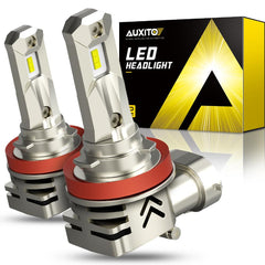 H11 LED Fog Light Bulb, Fanless Design, 6000 Lumens 6000K White — AUXITO