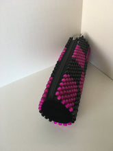 Black and Rose pink beaded clutch