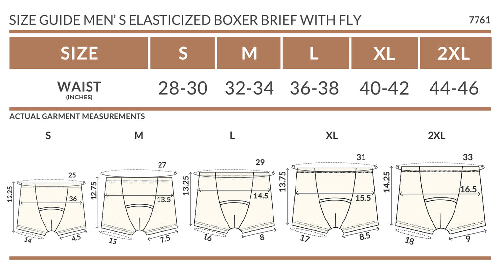 Latex-free Men's Rib Elasticized Boxer Brief with Fly (Melange