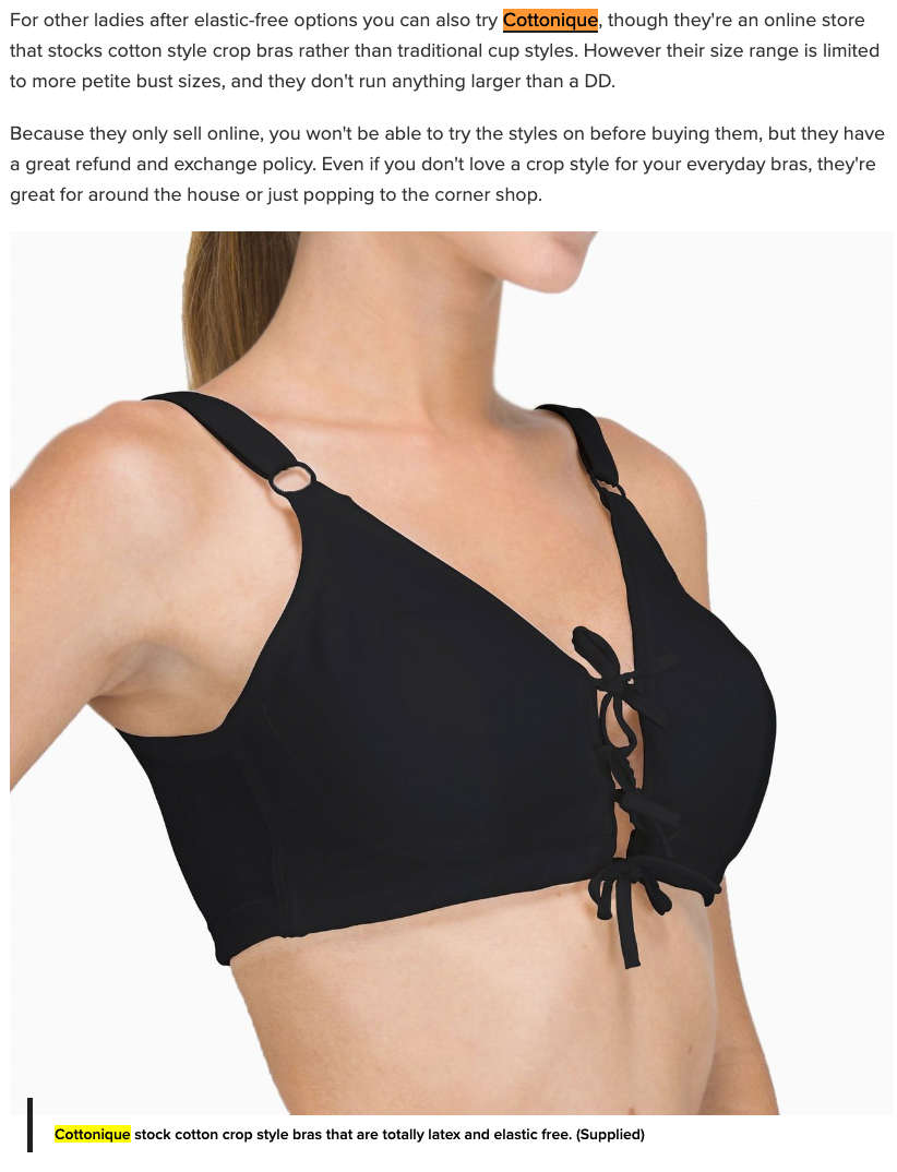 Cottonique joins list of 'Best Bras For Sensitive Skin' – Cottonique -  Allergy-free Apparel