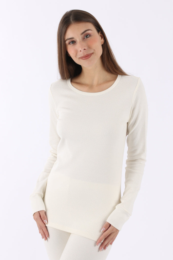 White Combed Cotton Dollar Women Thermal Top Premium, Size: XL at