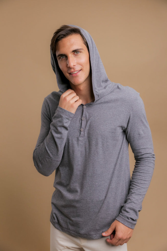 DUOFIER Men Long Sleeve Hooded Sweatshirt Casual Lightweight