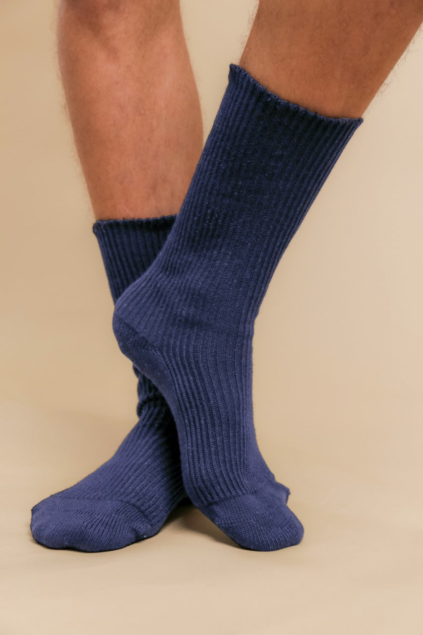 Elite Elastic-free 100% Cotton Socks (2pairs/Pack | Melange Blue ...