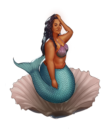 Serena- Curvy POC mermaid in shell
