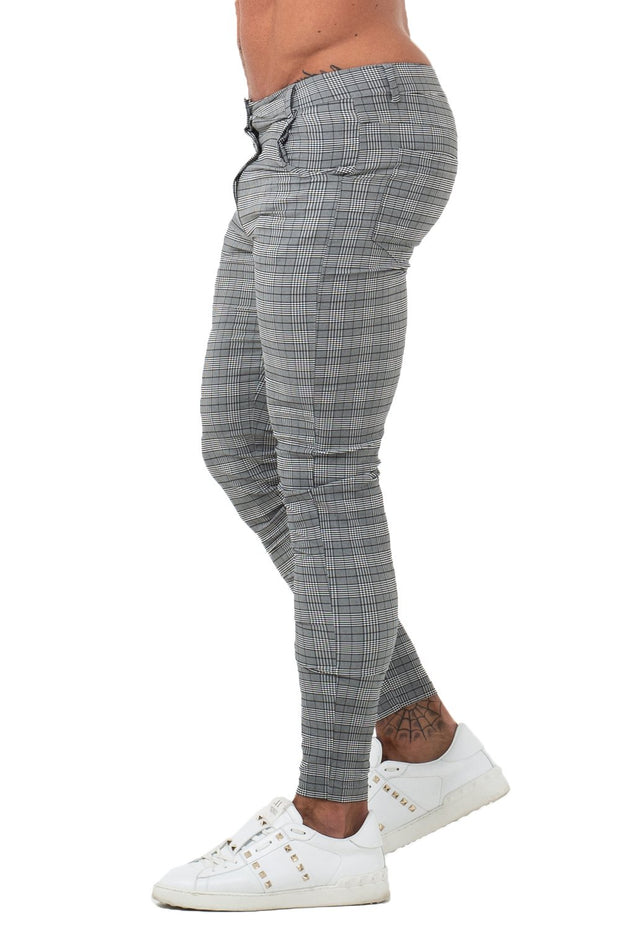 Mens Grey Plaid Trousers – MensFashionsWorld