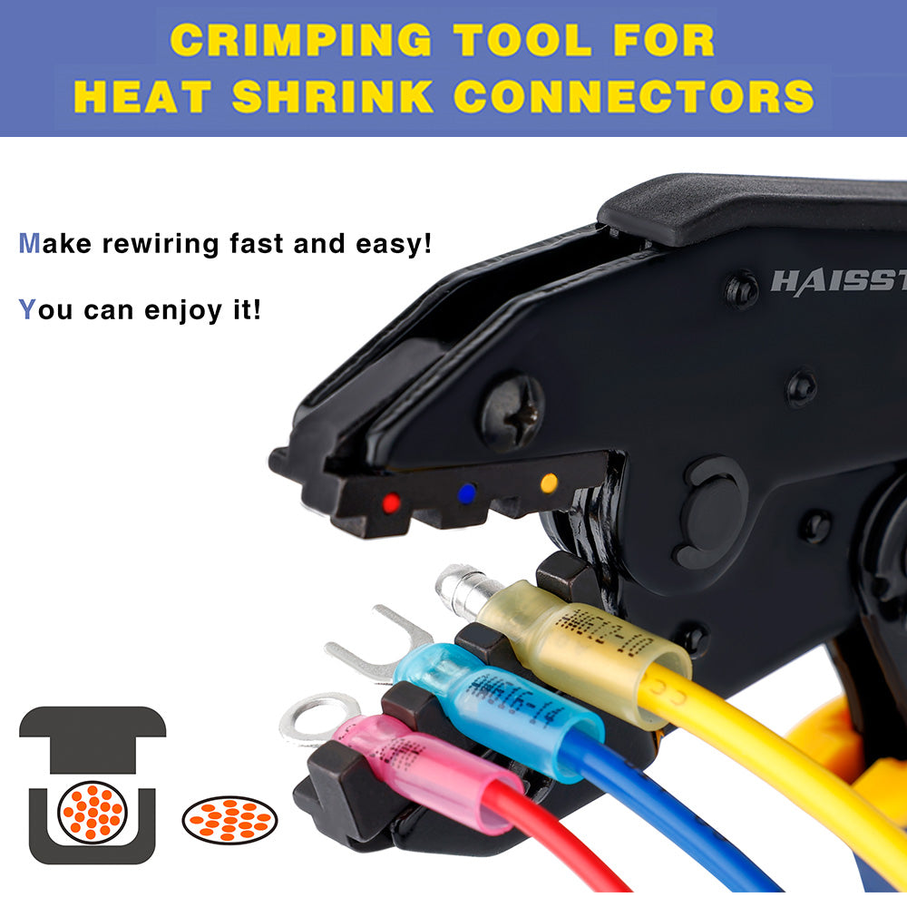 haisstronica Crimping Tool Set 6PCS-Ratchet Wire Crimping Tool