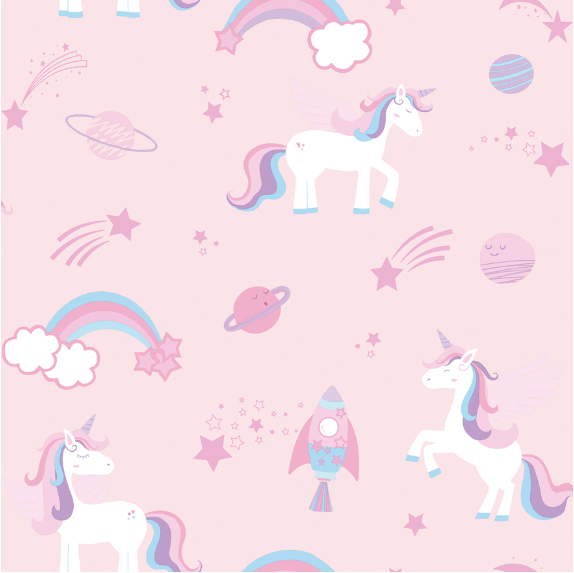 Cute Unicorn Wallpaper | Unicorns & Rainbows Pink Wallpaper