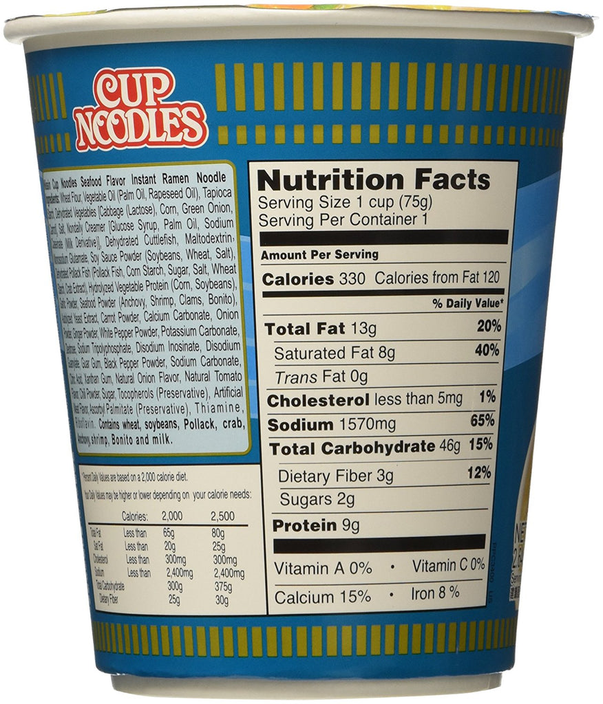 32 Cup Of Noodles Nutrition Label - Best Labels Ideas 2020